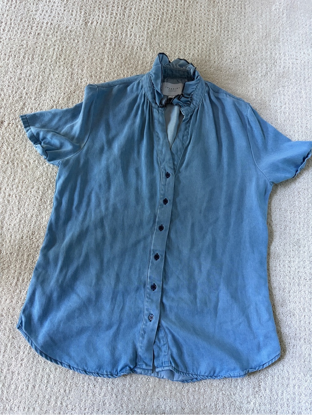 The Shirt by Rochelle Behrens Chambray 100% Cotton Blouse Size M